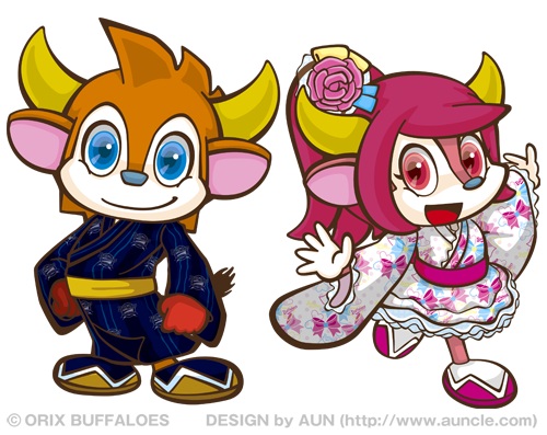 キャラクターギャラリー プロ野球キャラクター オリックス バファローズマスコット 浴衣バージョン Aun